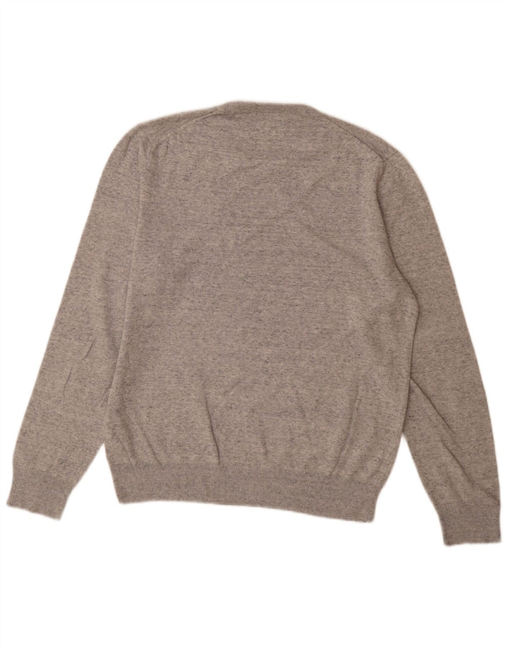 Marks & Spencer Jersey de cuello redondo para hombre de algodón moteado gris grande