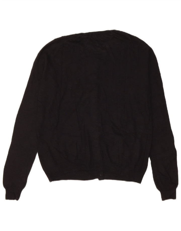 Zara Mujer Cárdigan Suéter UK 44 Mediano Nylon Negro