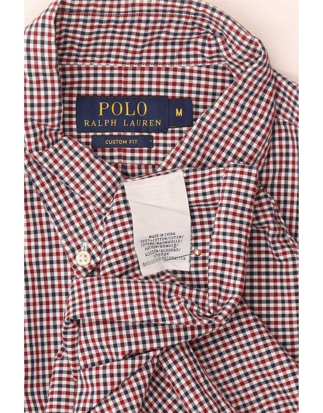 Polo Ralph Lauren Camisa de corte personalizado para hombre Algodón a cuadros multicolor mediano