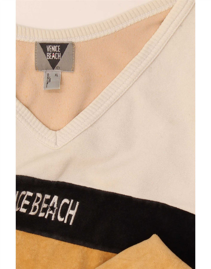 Venice Beach Top gráfico para hombre manga larga XL Bloque de color amarillo