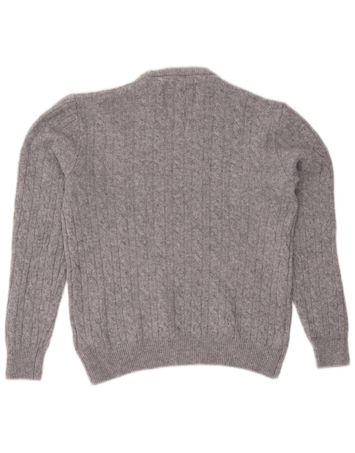 Jack Wills Jersey de cuello redondo para mujer UK 44 Lana moteada gris medio