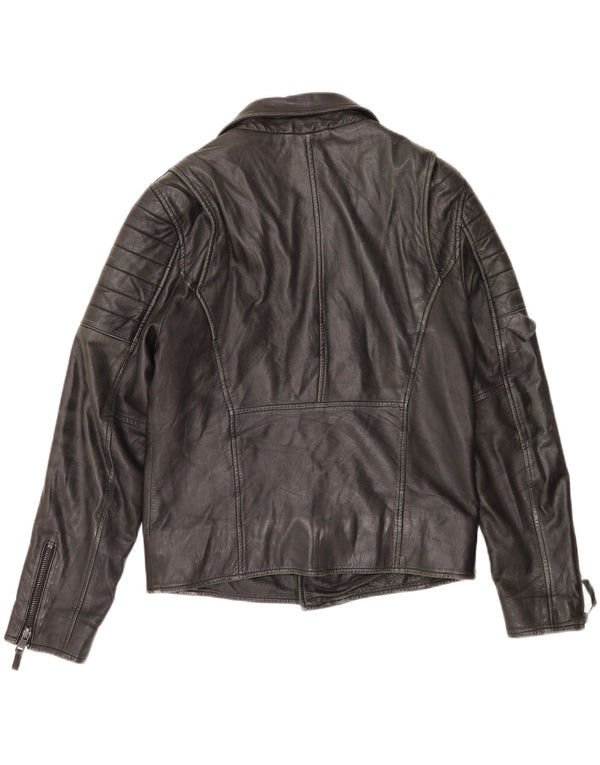 Infinity Chaqueta motera de cuero para hombre UK 40 Large Black