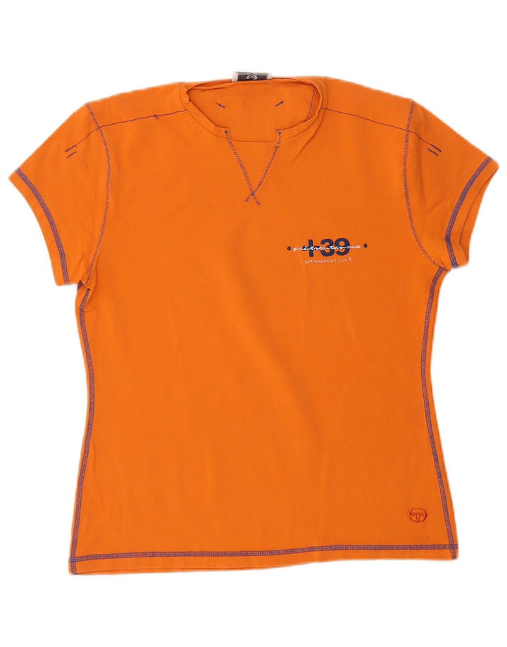 SERGIO TACCHINI Camiseta Mujer Top ES 40 XL Algodón Naranja