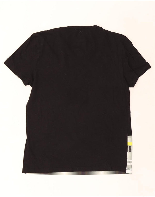 Bikkembergs Mens Graphic T-Shirt Top XL Black Colourblock Cotton