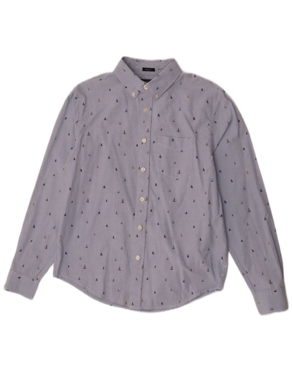 Abercrombie & Fitch Camisa ajustada de algodón con lunares en azul medio