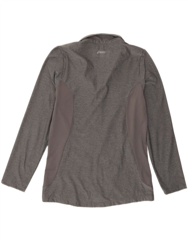 Asics Mujer Chándal Top Chaqueta Reino Unido 10 Pequeño Gris Moteado