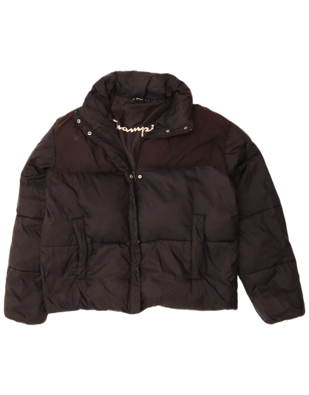 CHAMPION Chaqueta acolchada holgada para mujer UK 40 XL Bloque de color negro