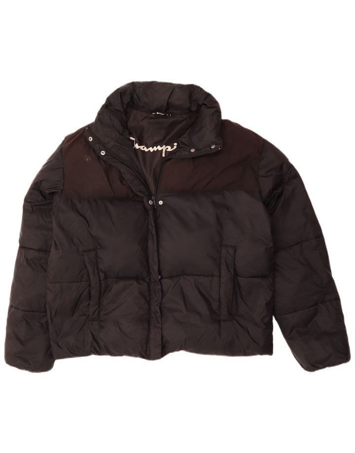 CHAMPION Chaqueta acolchada holgada para mujer UK 40 XL Bloque de color negro