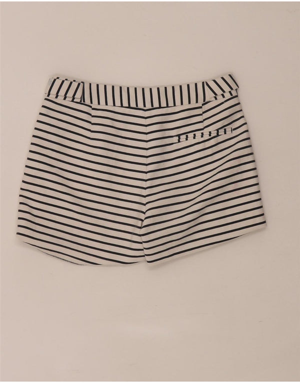 Zara Mujer Regular Casual Shorts XS W28 Blanco Rayas