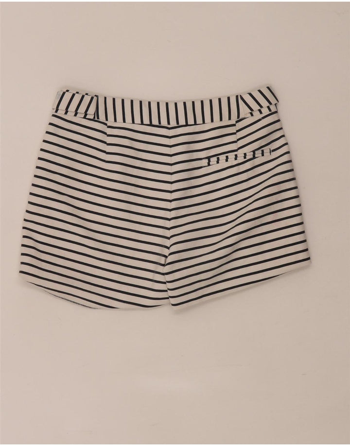 Zara Mujer Regular Casual Shorts XS W28 Blanco Rayas