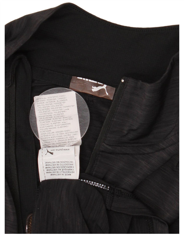 Puma Mujer Zip Neck Jersey Chándal Top UK 12 Poliéster Gris Medio