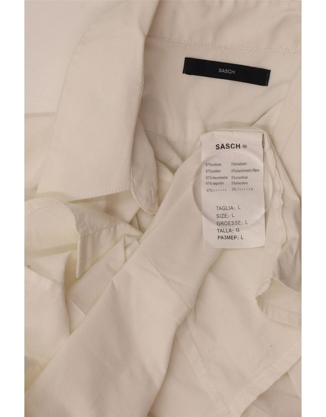 Sasch Camisa de manga corta para mujer UK 44 Large White Cotton