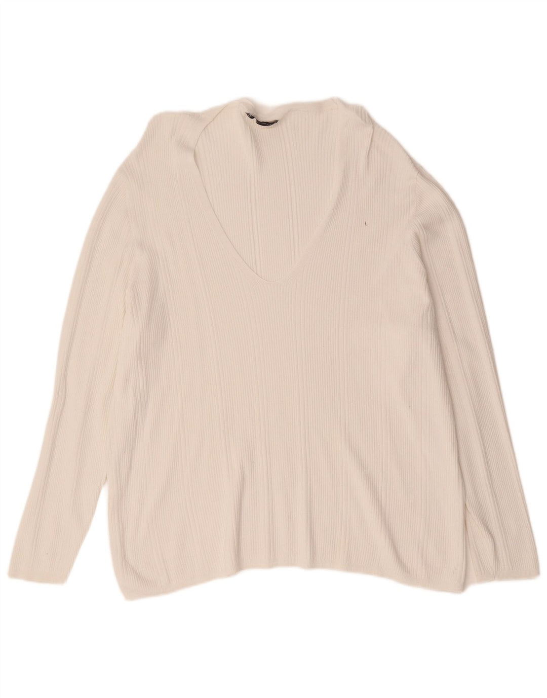 Marks & Spencer Jersey con Cuello en V para Mujer UK 24 4XL Blanco