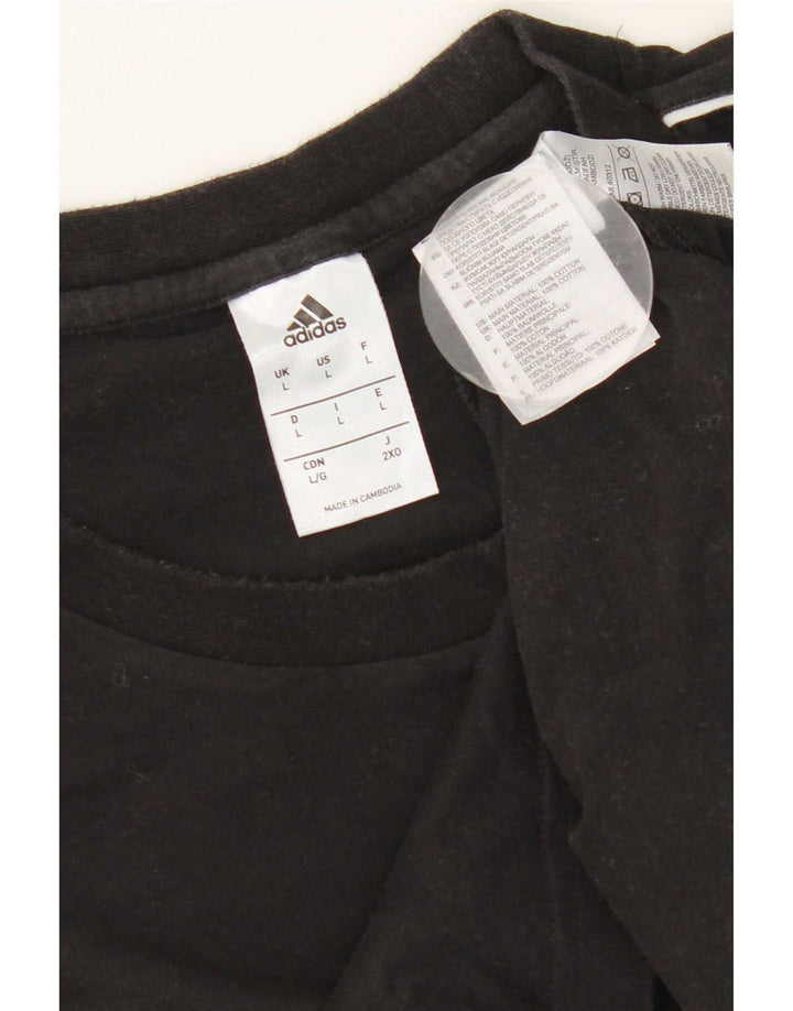 Adidas - Camiseta para hombre, talla grande, algodón negro