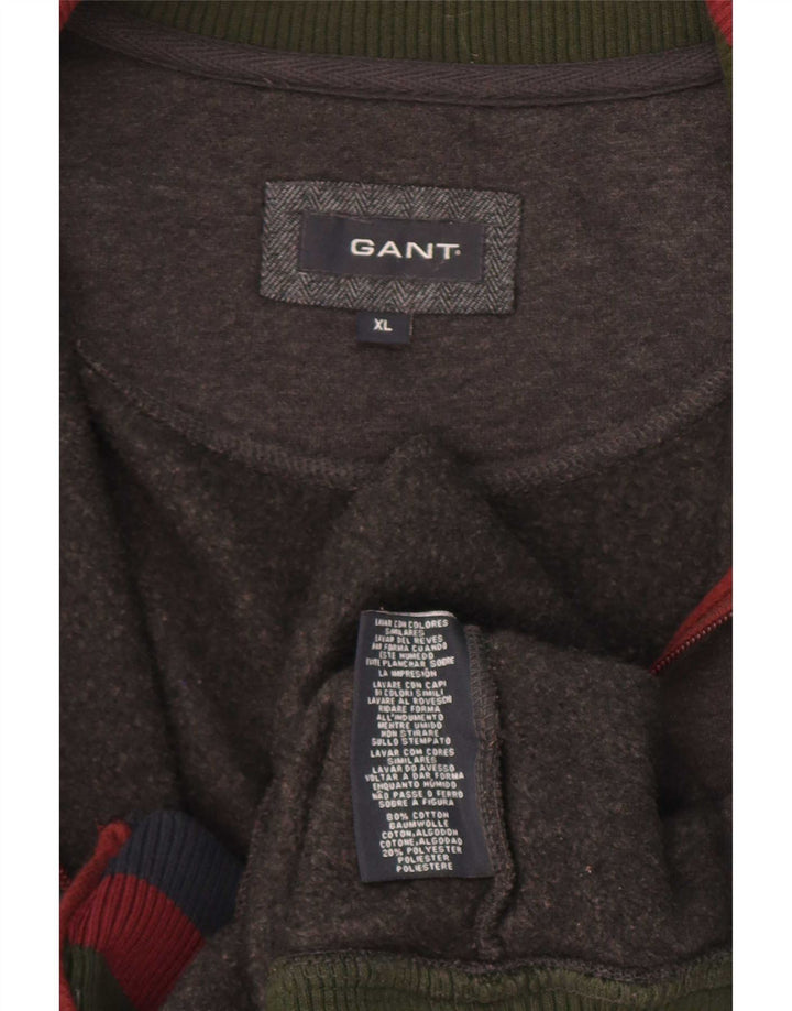 Gant Chaqueta de chándal con gráfico gráfico XL de algodón gris para hombre