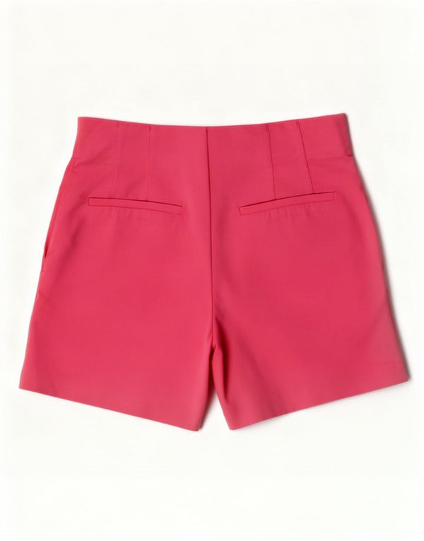Zara Mujer Shorts Casuales De Talle Alto XS W24 Algodón Rosa