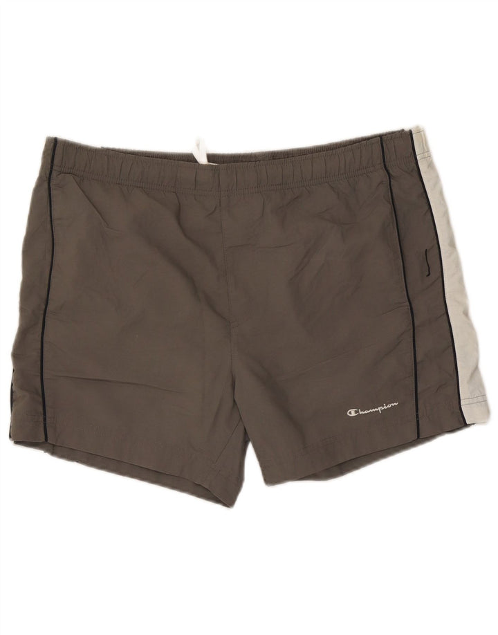 Champion Bañador para hombre, talla grande, color gris, poliéster