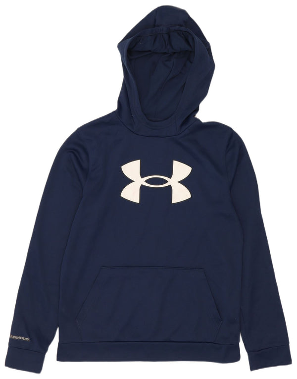 Under Armour Sudadera con capucha holgada para niños de 11 a 12 años, talla grande, azul marino