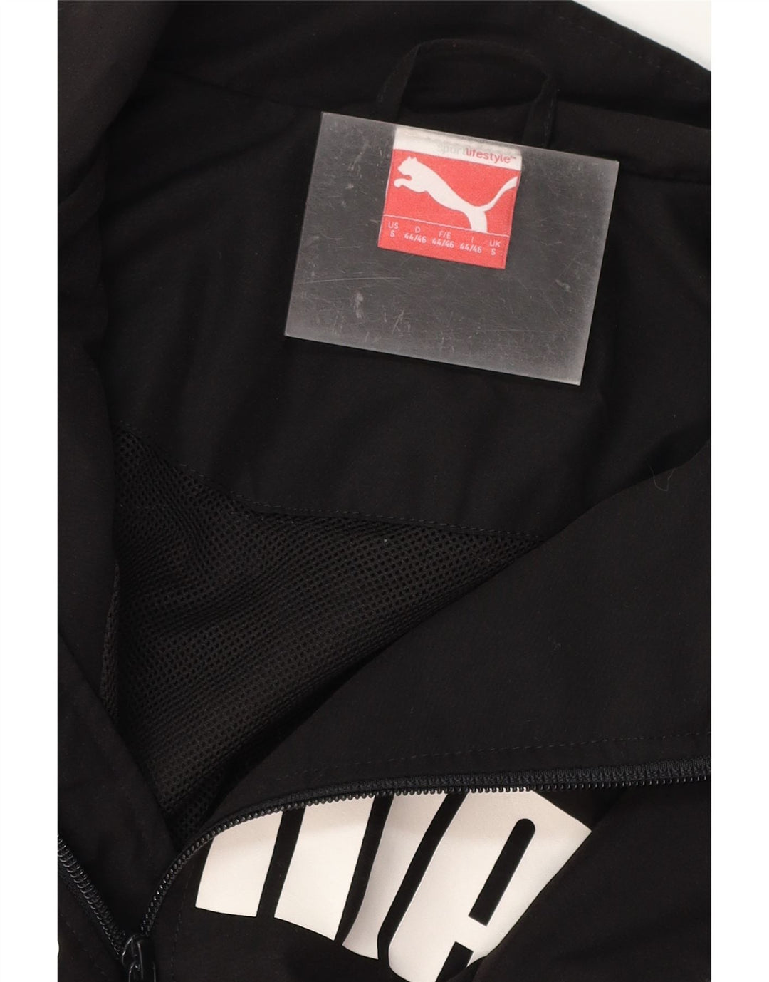 PUMA Mens Graphic Chándal Top Chaqueta Pequeña Negro