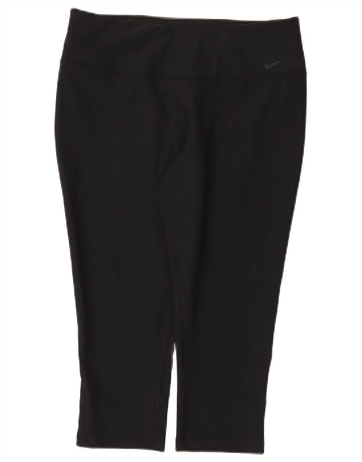 Nike - Leggings capri Dri Fit para mujer, talla 40, poliéster negro grande
