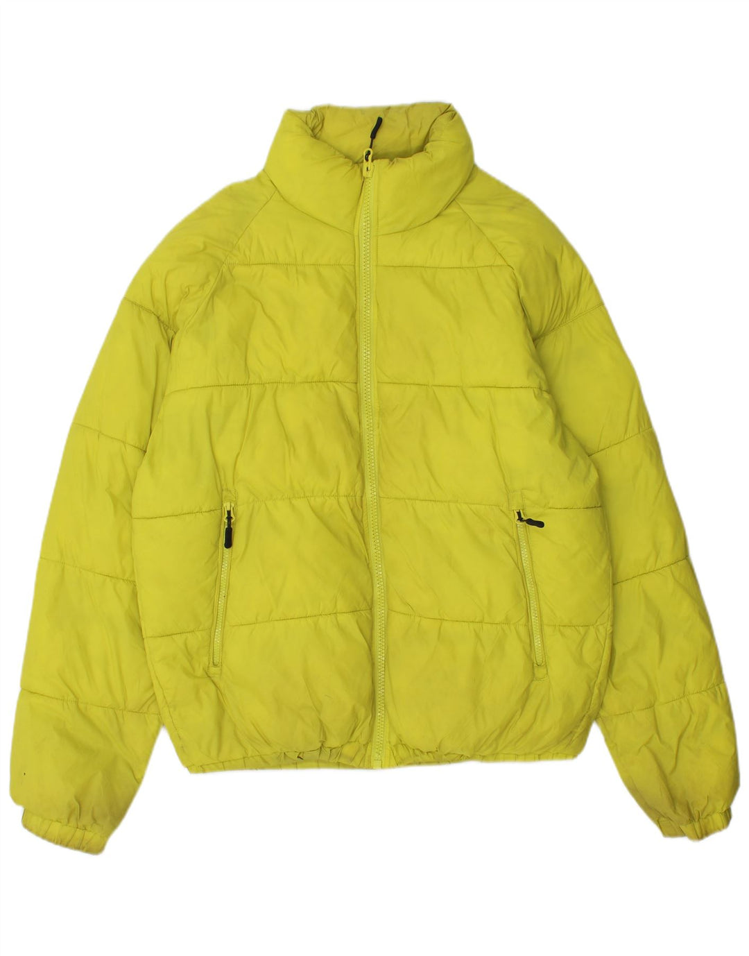 Zara Chaqueta acolchada holgada para hombre UK 36 Small Poliéster amarillo