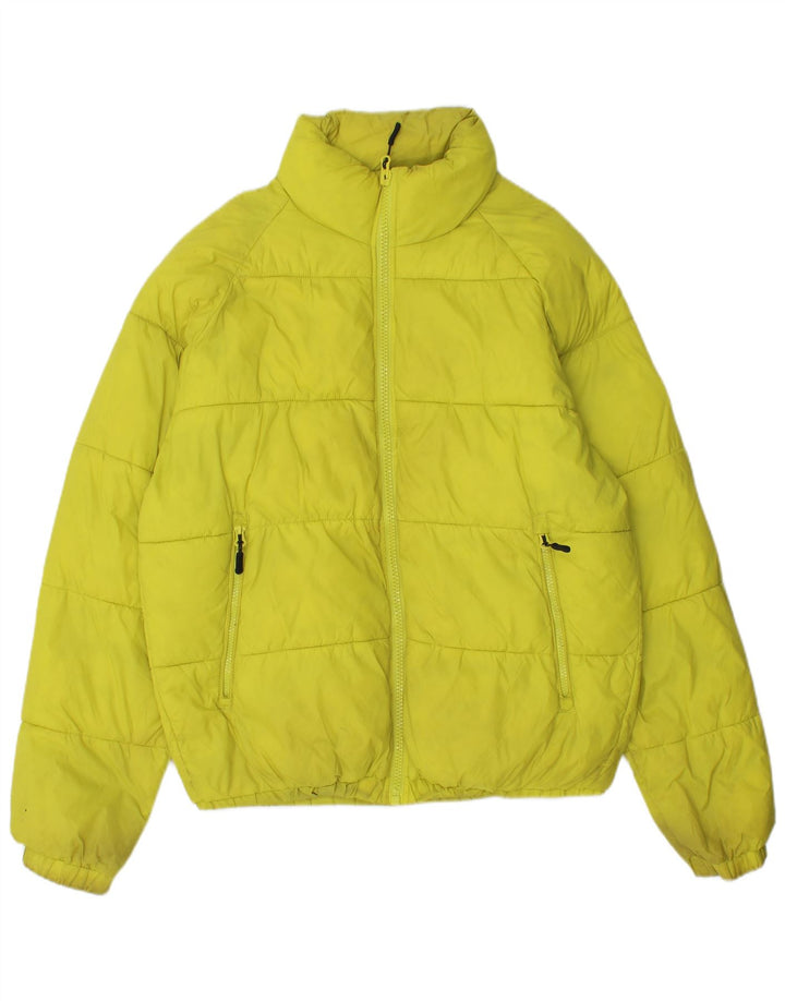 Zara Chaqueta acolchada holgada para hombre UK 36 Small Poliéster amarillo