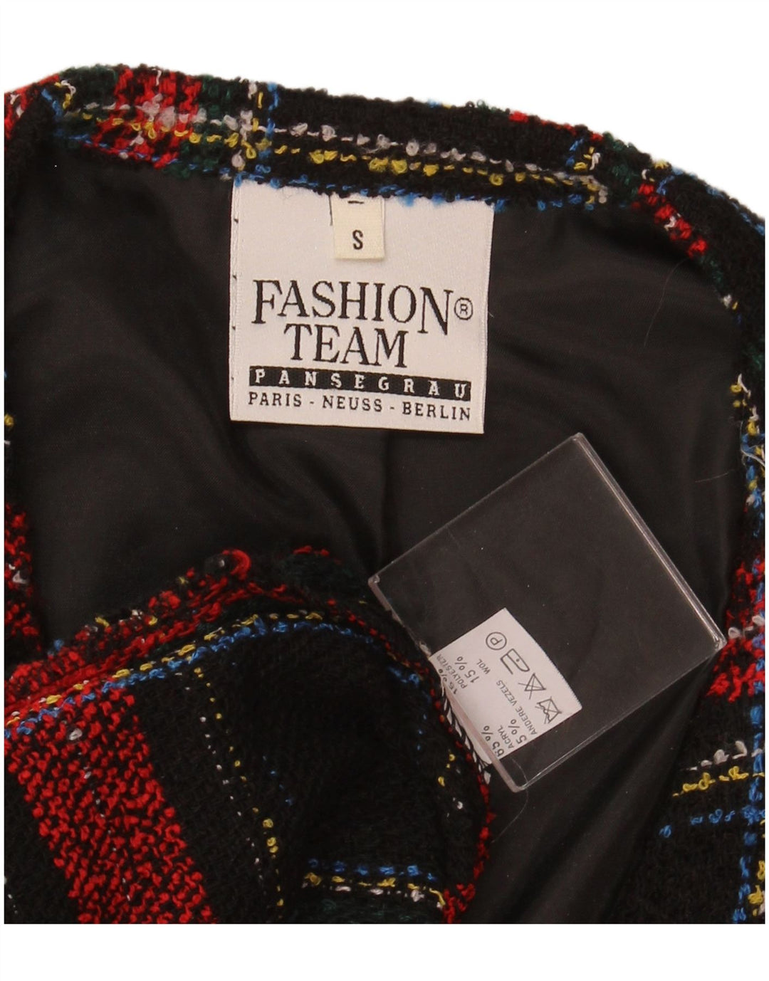 VINTAGE Chaqueta Blazer de gran tamaño para mujer de 4 botones Reino Unido 10 Pequeño cuadros rojos