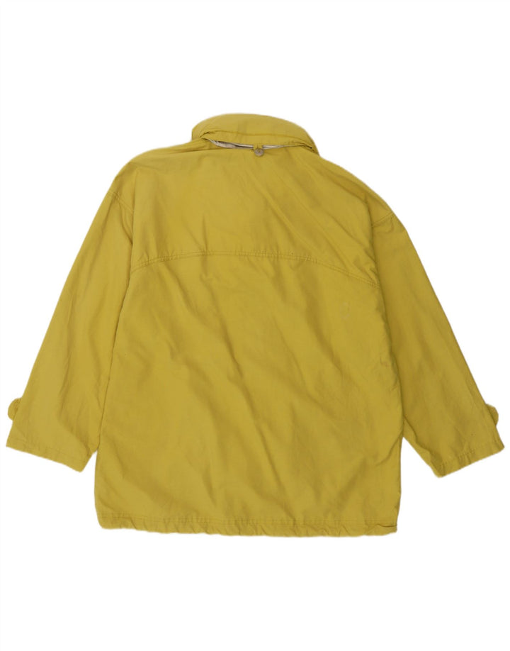 Vintage mujer con capucha chaqueta utilitaria Reino Unido 16 amarillo grande