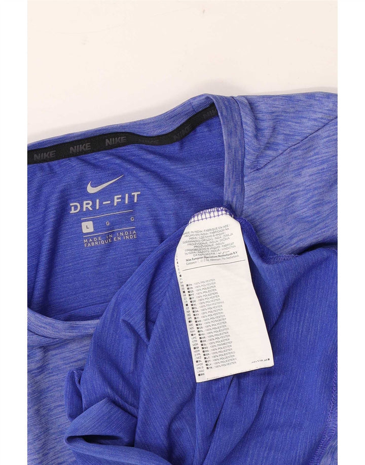 Camiseta Nike Dri Fit para hombre Top grande de poliéster moteado azul