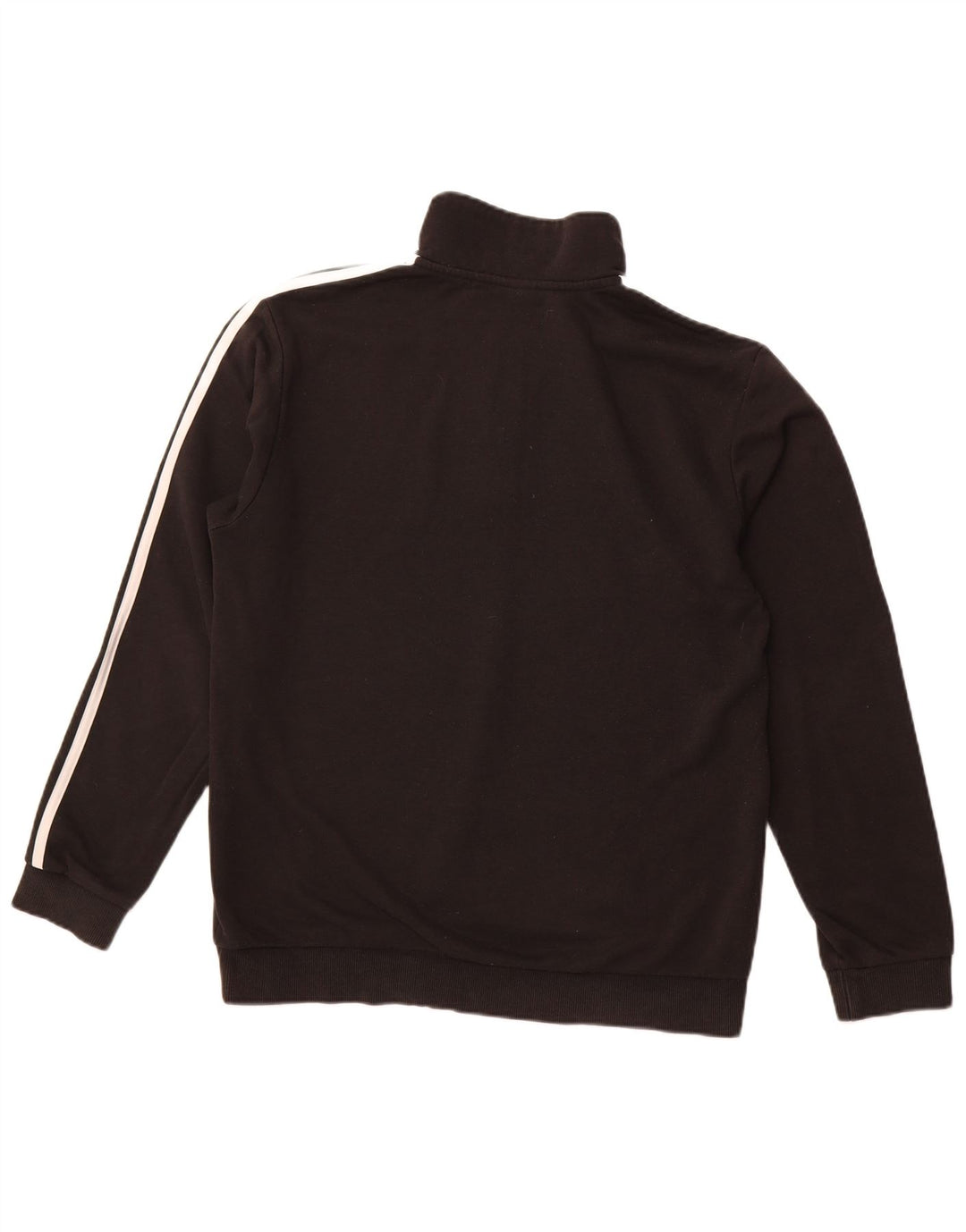 ADIDAS Hombre Zip Neck Sudadera Jumper Medium Negro Algodón