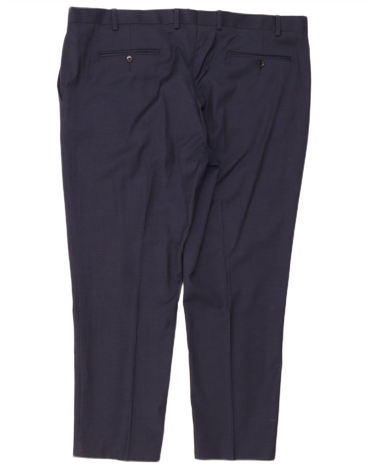 Autograph Pantalón de traje ajustado para hombre W42 L29 Azul marino