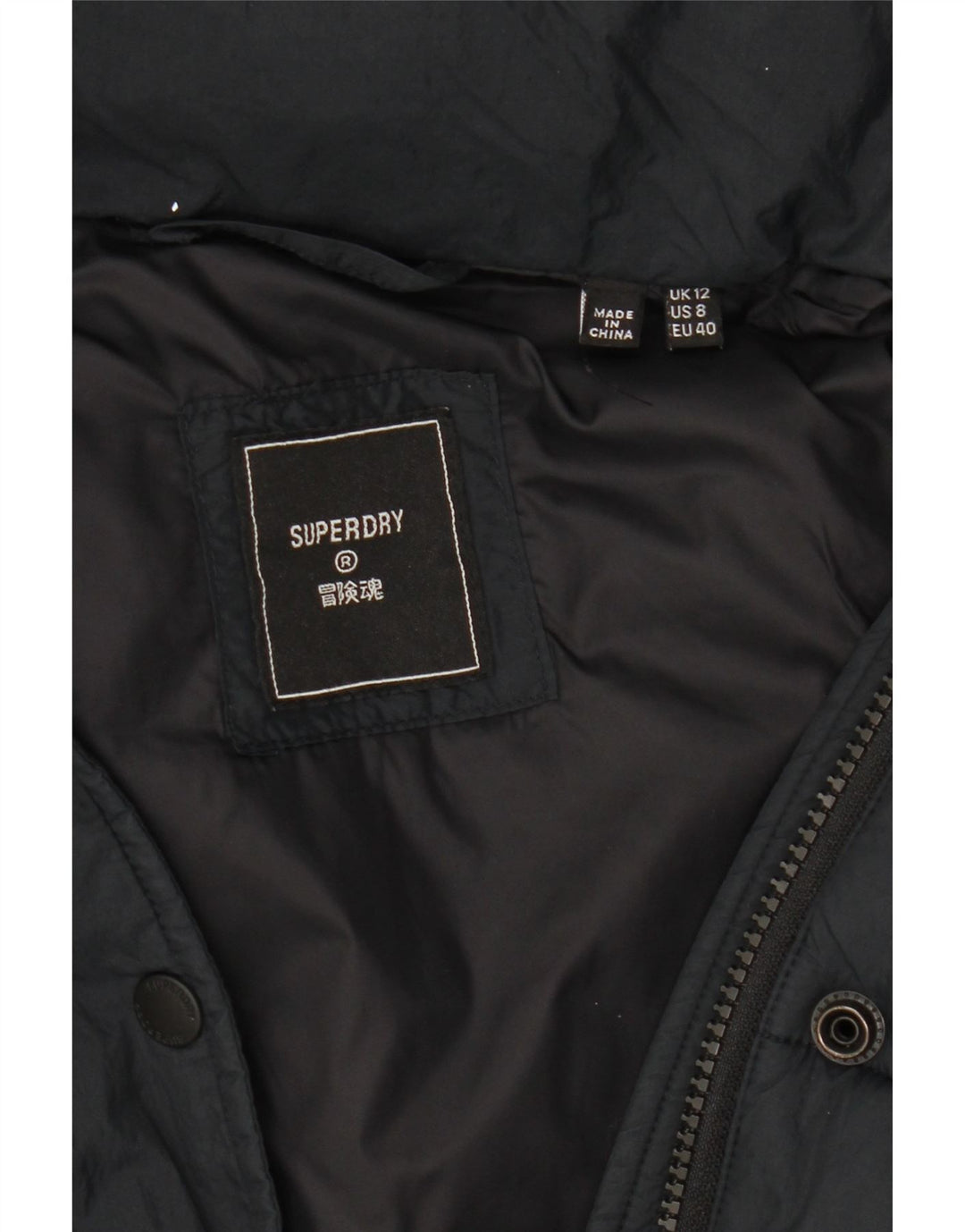 Superdry Chaqueta Acolchada Con Capucha Para Mujer UK 42 Medium Negro