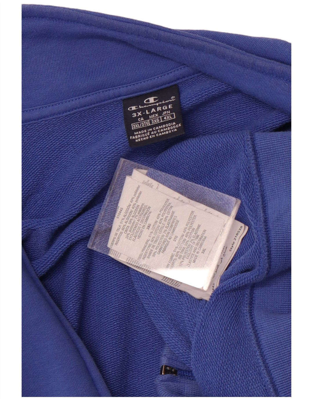 Champion Chaqueta De Chándal Para Hombre 3XL Algodón Azul