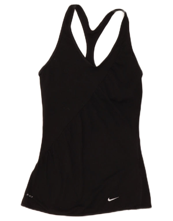 Nike Mujer Dri Fit Chaleco Top UK 8 Pequeño Poliéster Negro