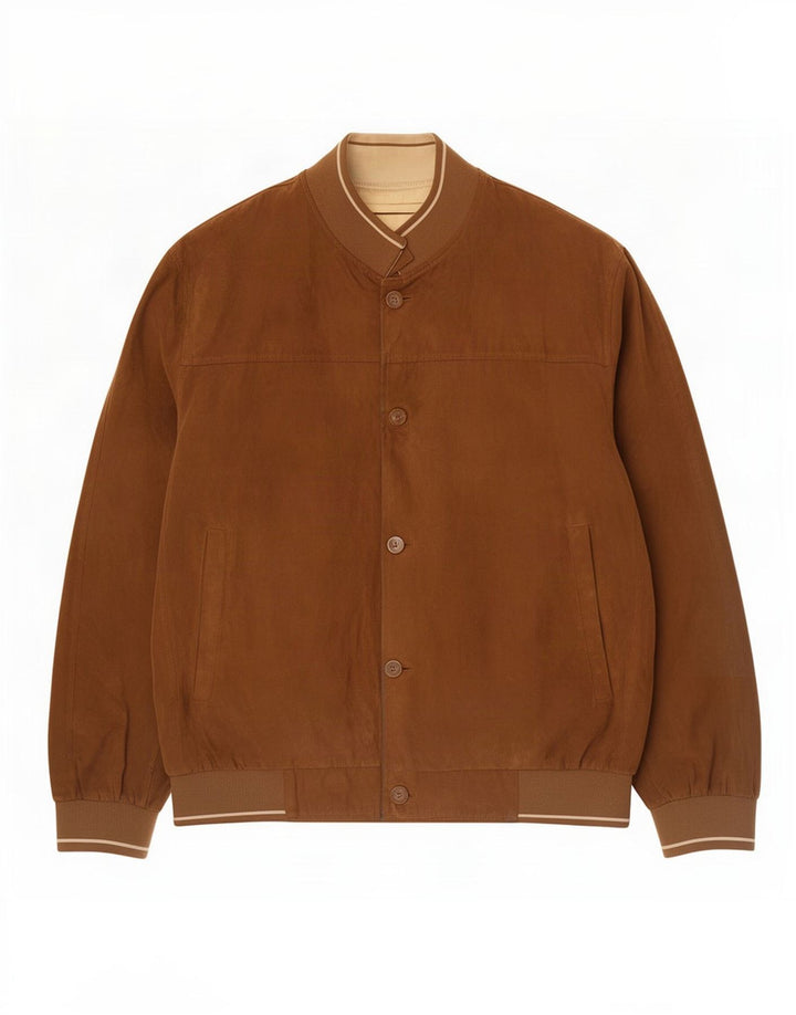 Milestone Chaqueta Bomber para Hombre IT 48 4XL Marrón Poliéster