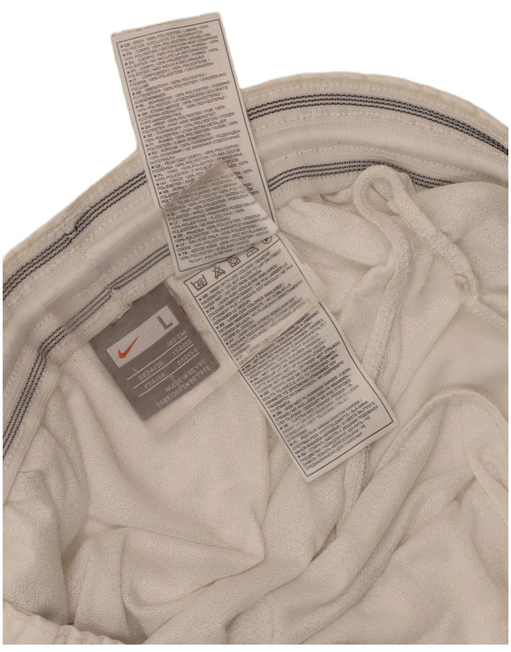 Nike - Pantalones cortos deportivos para hombre, talla 34/36, poliéster blanco grande