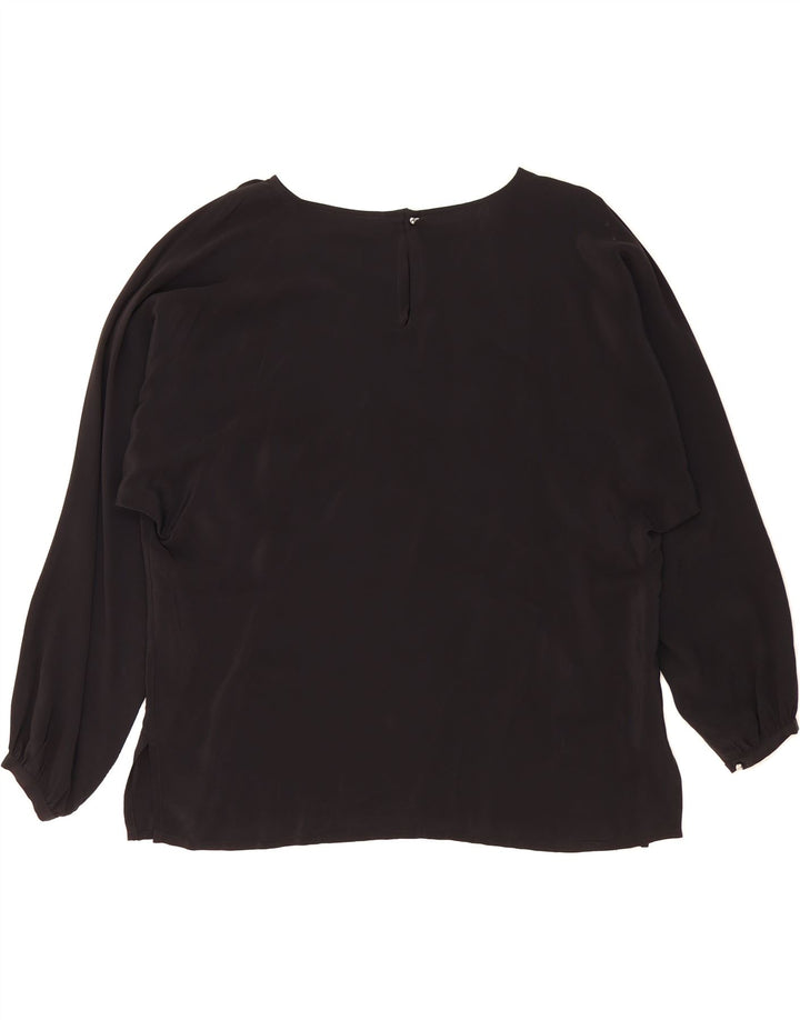 VINTAGE Womens Long Sleeve Blouse Top IT 50 XL Black Acetate Vintage Vintage and Second-Hand Vintage from Messina Hembry 
