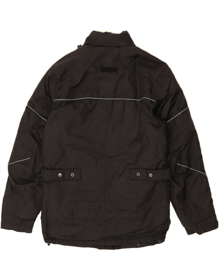 SPIDI Mens Hooded Windbreaker Jacket UK 36 Small Black Polyester Vintage Spidi and Second-Hand Spidi from Messina Hembry 