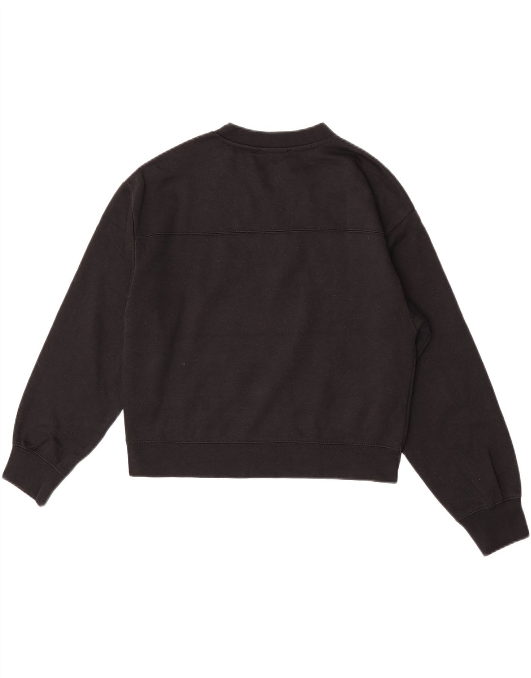 Zara Mujer Crop Sudadera Jumper UK 44 Mediano Negro Poliéster