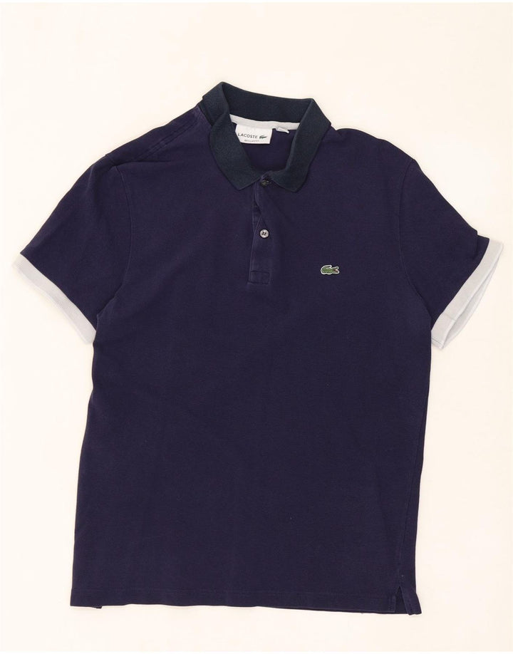 LACOSTE Polo de corte regular para hombre talla 4 mediano algodón azul marino