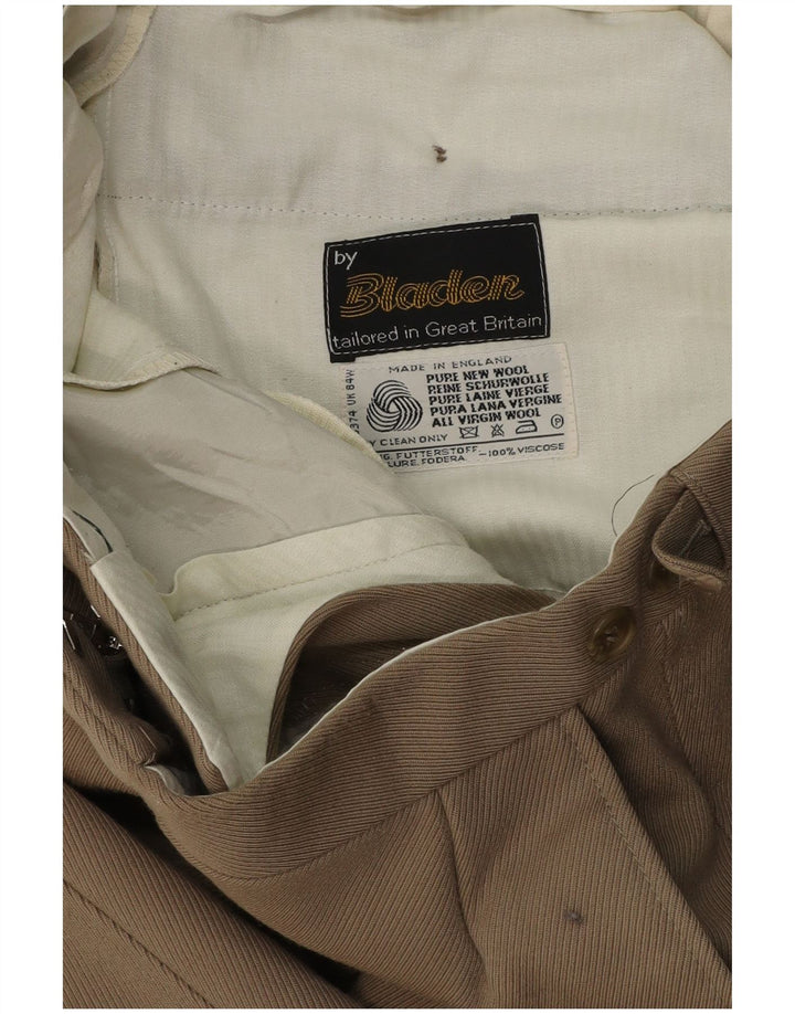 BLADEN Pantalón de traje recto para hombre W34 L27 Lana beige