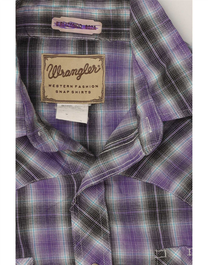 Wrangler Camisa de manga corta para hombre Medium Purple Check