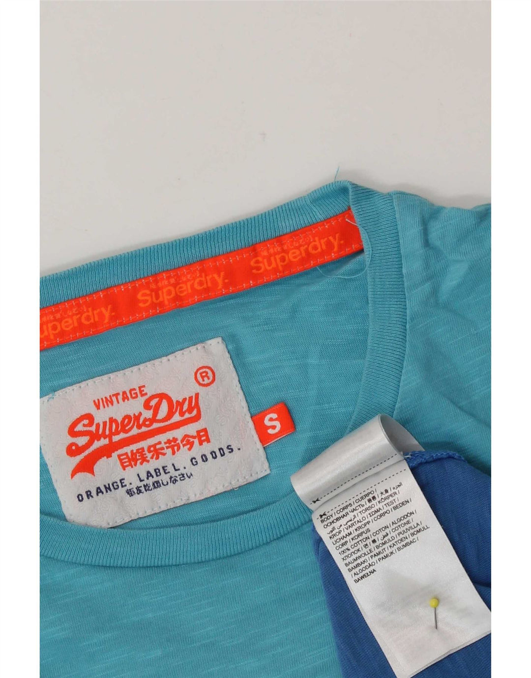 Superdry Camiseta para hombre Top Small Blue Tie Dye Cotton