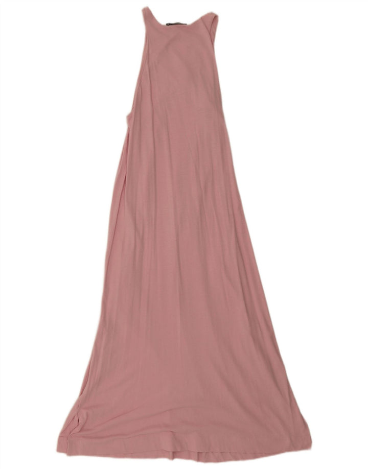 Zara Mujer Maxi Vestido Sin Mangas UK 42 Rosa Mediano