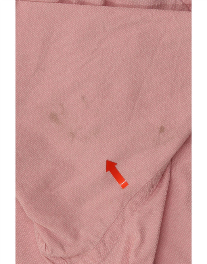 Ted Baker Camisa para hombre Talla 16 1/2 Algodón geométrico rosa grande