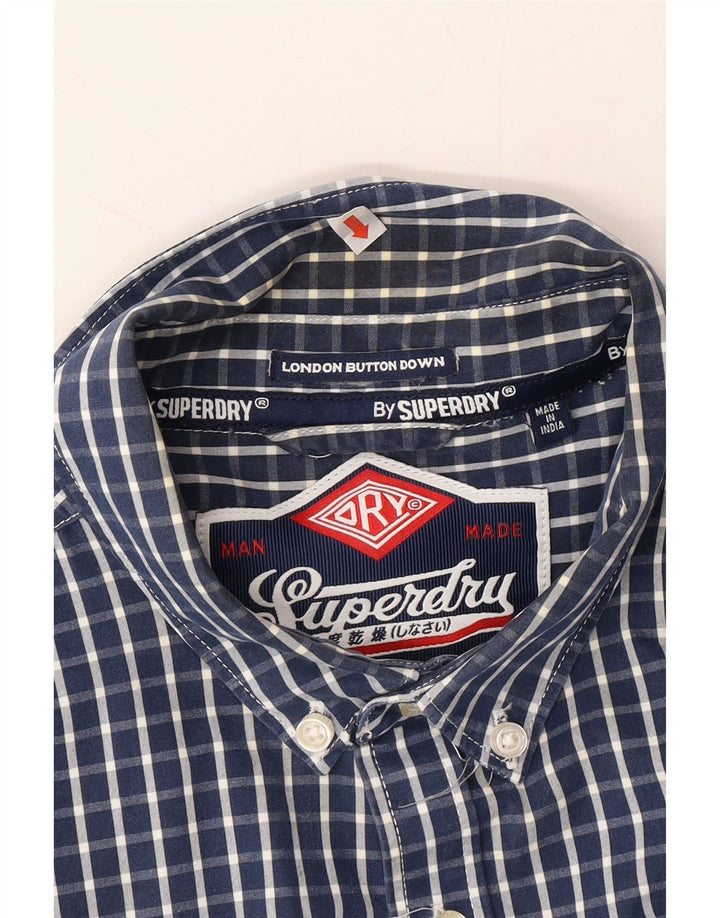SUPERDRY Mens Shirt XL Blue Check Cotton Vintage Superdry and Second-Hand Superdry from Messina Hembry 