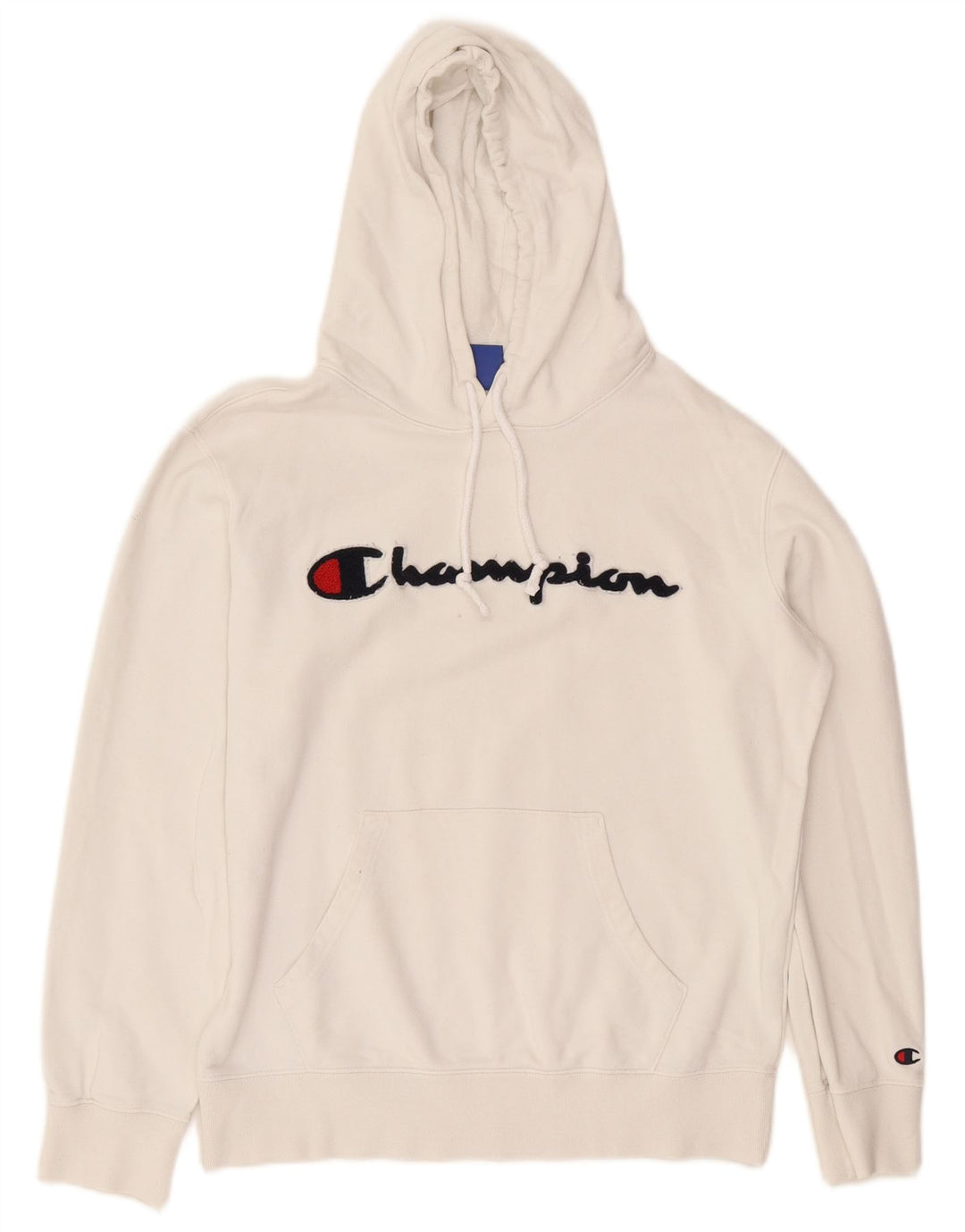 CHAMPION Jersey con capucha gráfica para hombre Algodón blanco mediano