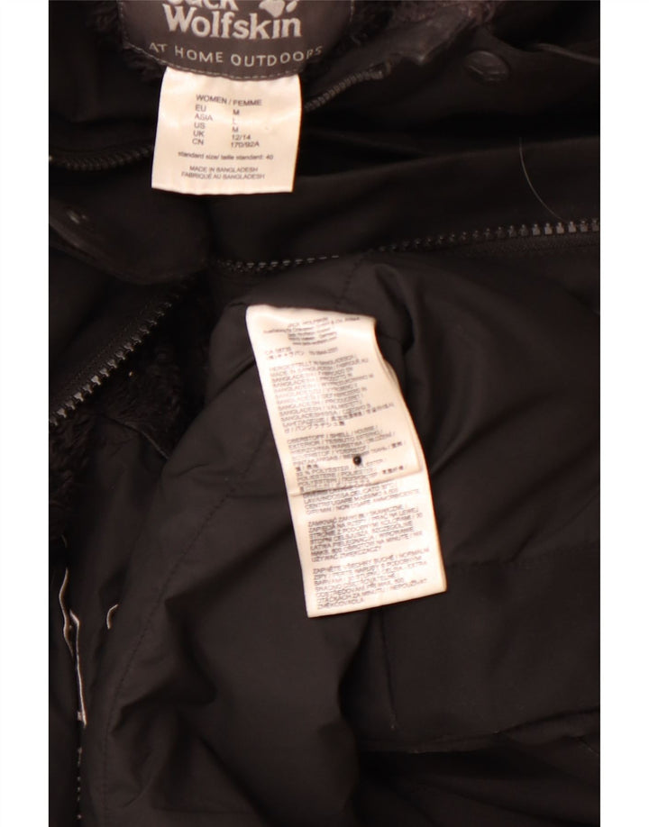 JACK WOLFSKIN Chaqueta cortavientos con capucha para mujer UK 40/40 Mediano Negro