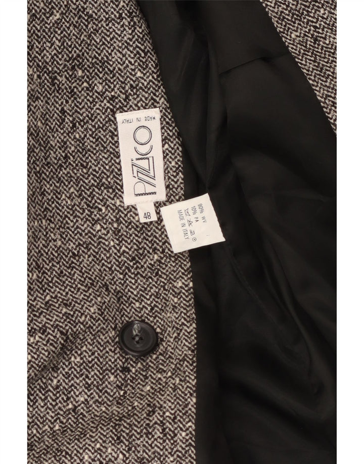 Vintage mujer chaqueta blazer de doble pecho IT 48 XL gris espiga