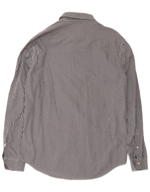 Timberland Camisa Slim Fit para hombre de algodón a cuadros azul marino grande
